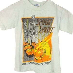 1988 Spook Sprint Halloween T Shirt Vintage 80s Central Valley PTSA Council Med